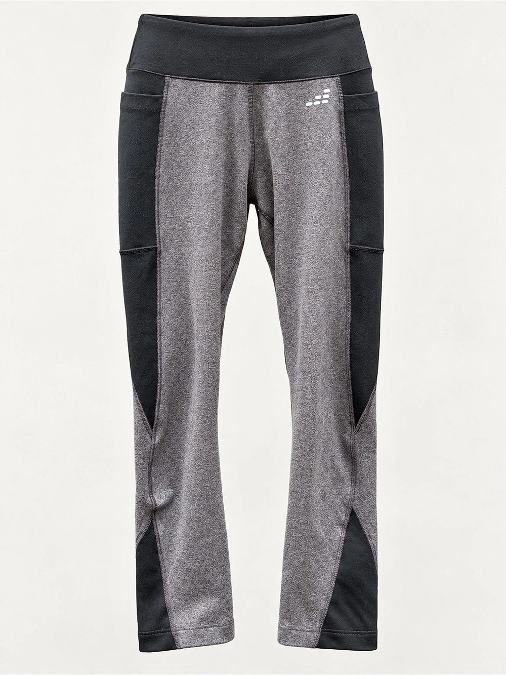 BCG XS Gray Black Cropped Leggings with Side Pockets
